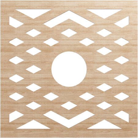 Ekena Millwork Chevron Wood Fretwork Pierced Ceiling Medallion, Alder, 26"OD x 6 3/4"ID x 1/4"T CMWP26X26X0250CHAL